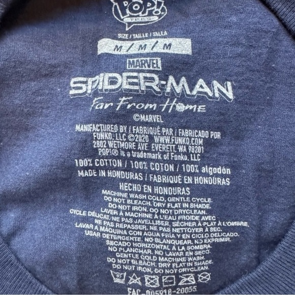 POP! TEES Marvel Spider-Man Far From Home - ‘Peter Tingle’ Graphic Tee - Medium - Picture 5 of 9